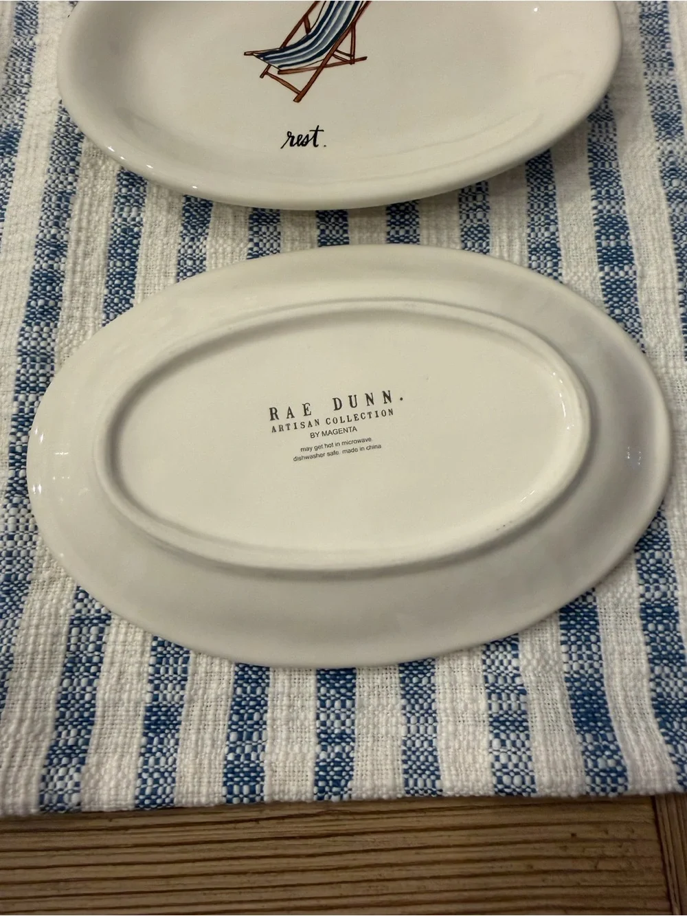 Rae Dunn Relax Rest Snack Plates Set of 4